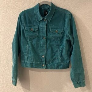 Gap corduroy jacket in turquoise blue